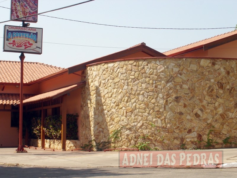 Muro com pedra Madeira Amarela